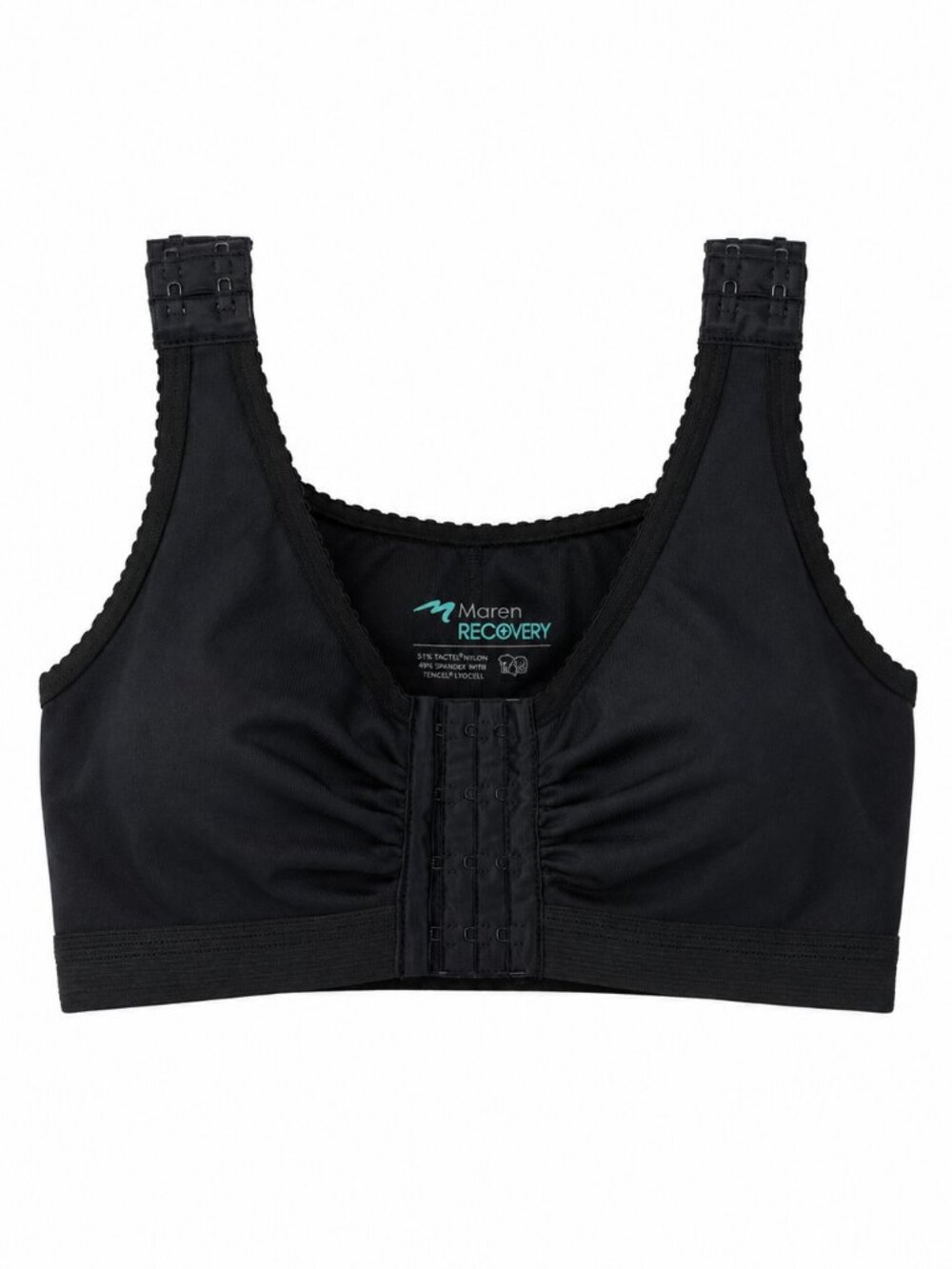 Marena Recovery 3032 Post Surgical Compression Bra Black Front Closure Medium